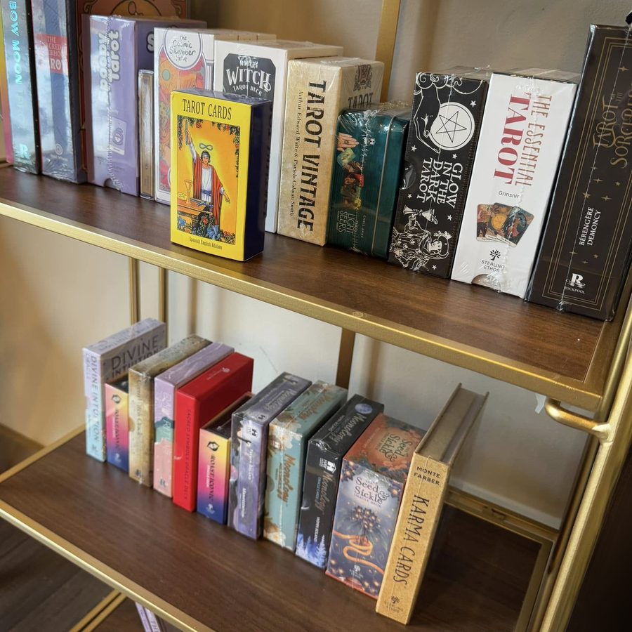 Tarot and oracle decks on the shop shelves