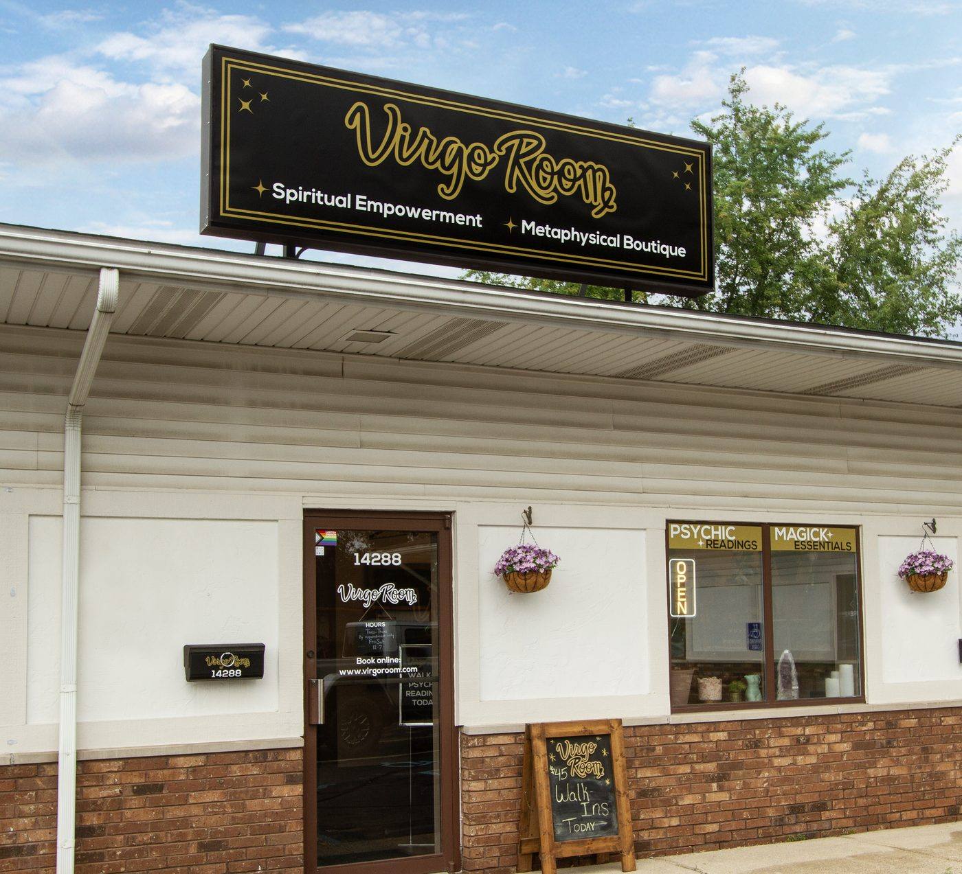 The Virgo Room storefront on Fenton Road